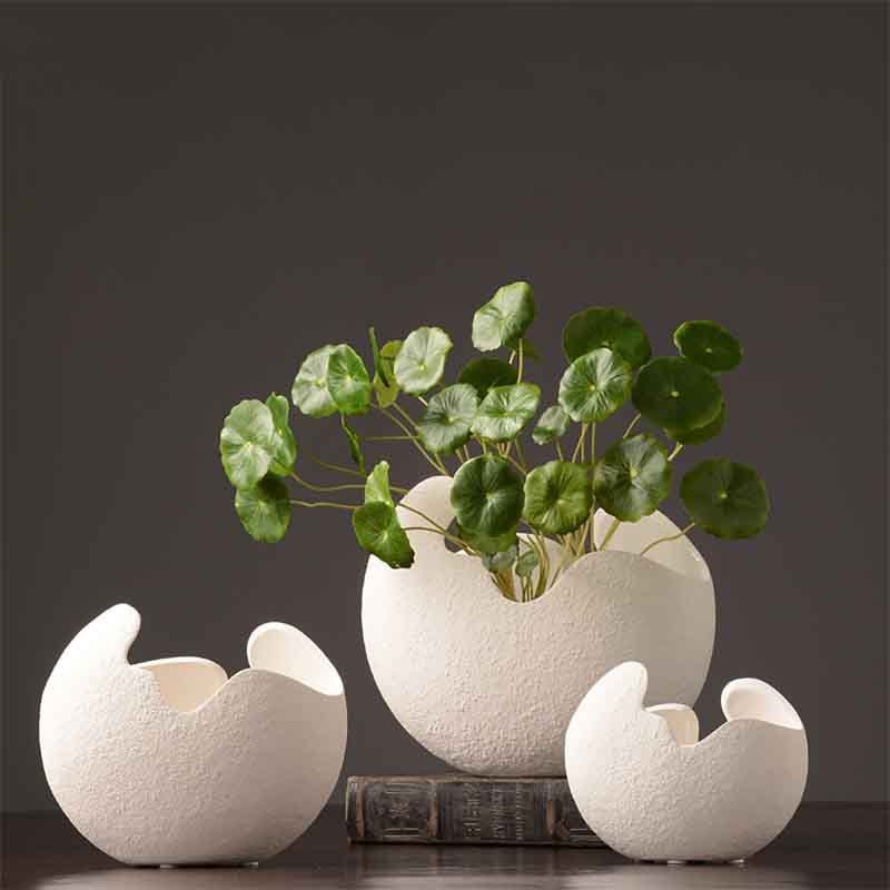 "Stillness" – White Textured Ceramic Vase