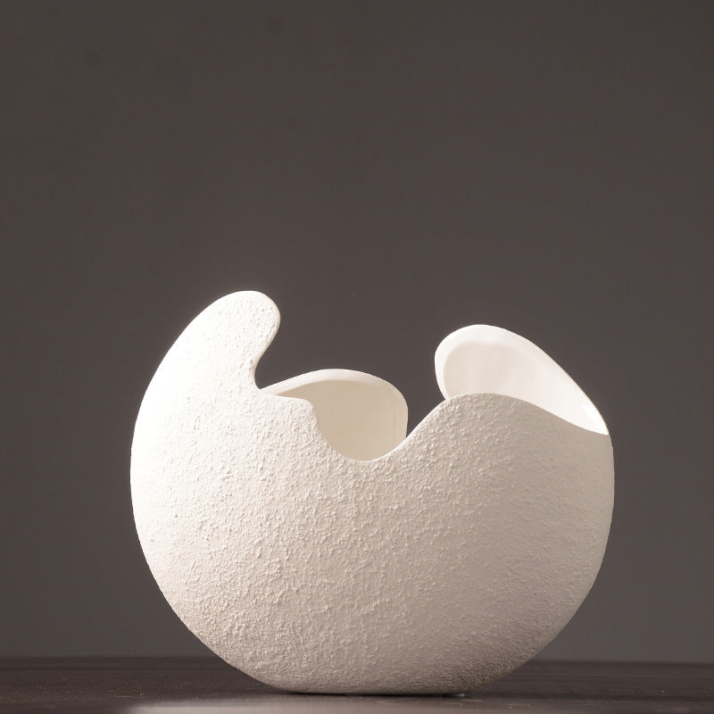 "Stillness" – White Textured Ceramic Vase