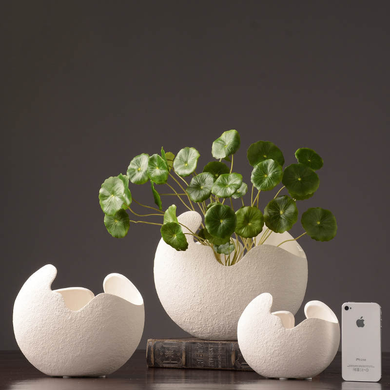 "Stillness" – White Textured Ceramic Vase