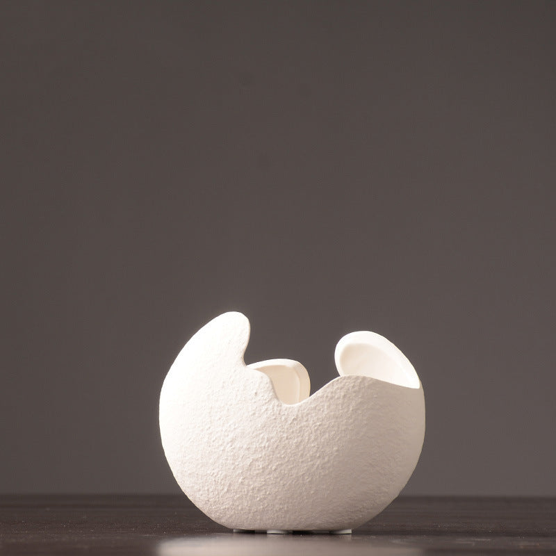 "Stillness" – White Textured Ceramic Vase