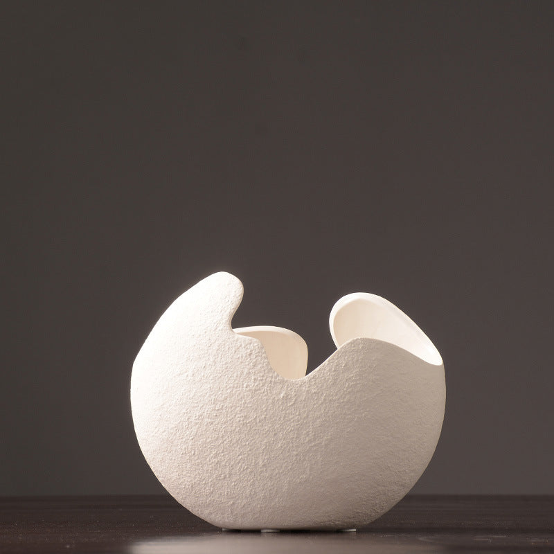 "Stillness" – White Textured Ceramic Vase