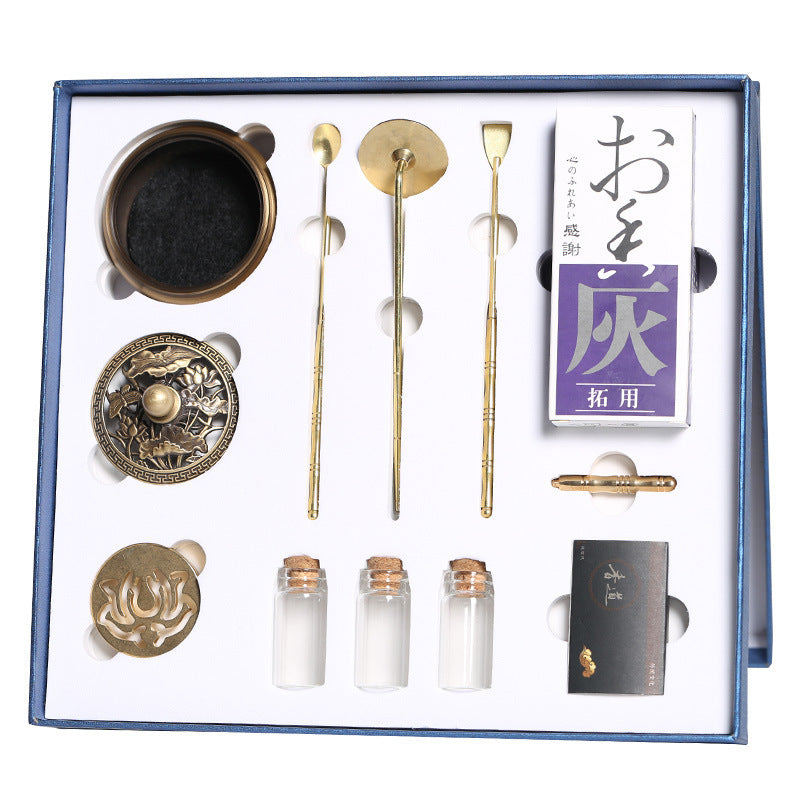 Brass Ritual Tool Set β Incense Spoon, Shovel & Ash Press