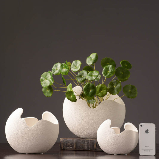 "Stillness" – White Textured Ceramic Vase